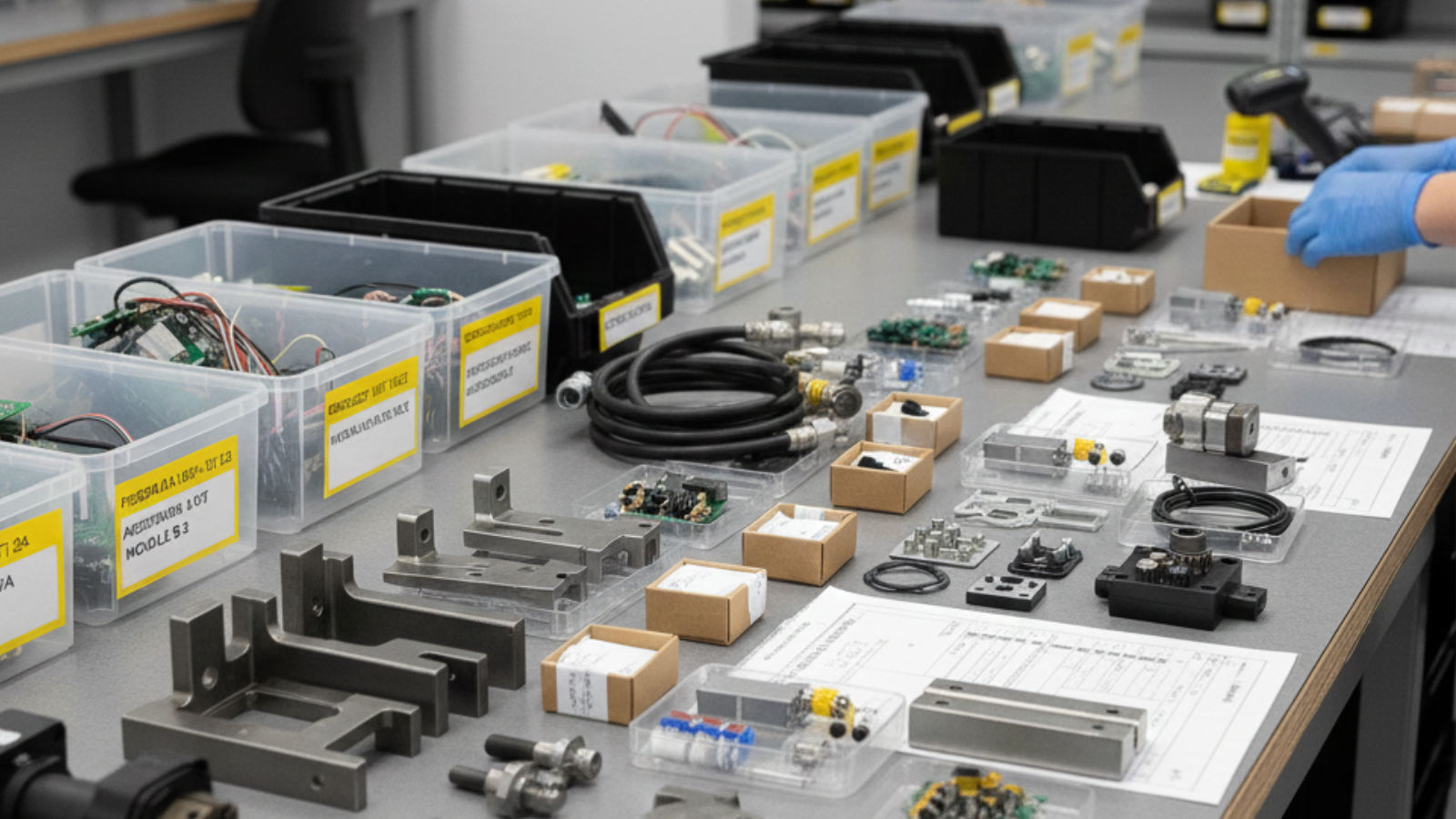 Organized warehouse inventory racks